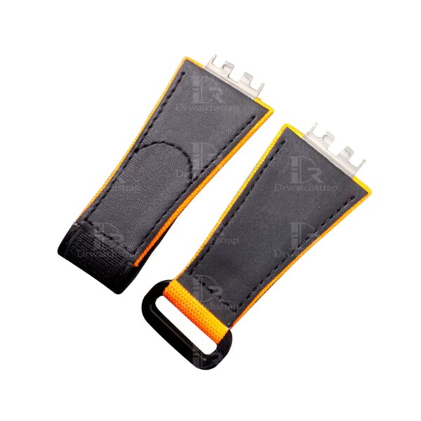 Custom canvas strap for Hublot big bang Meca 10 orange velcro watch band
