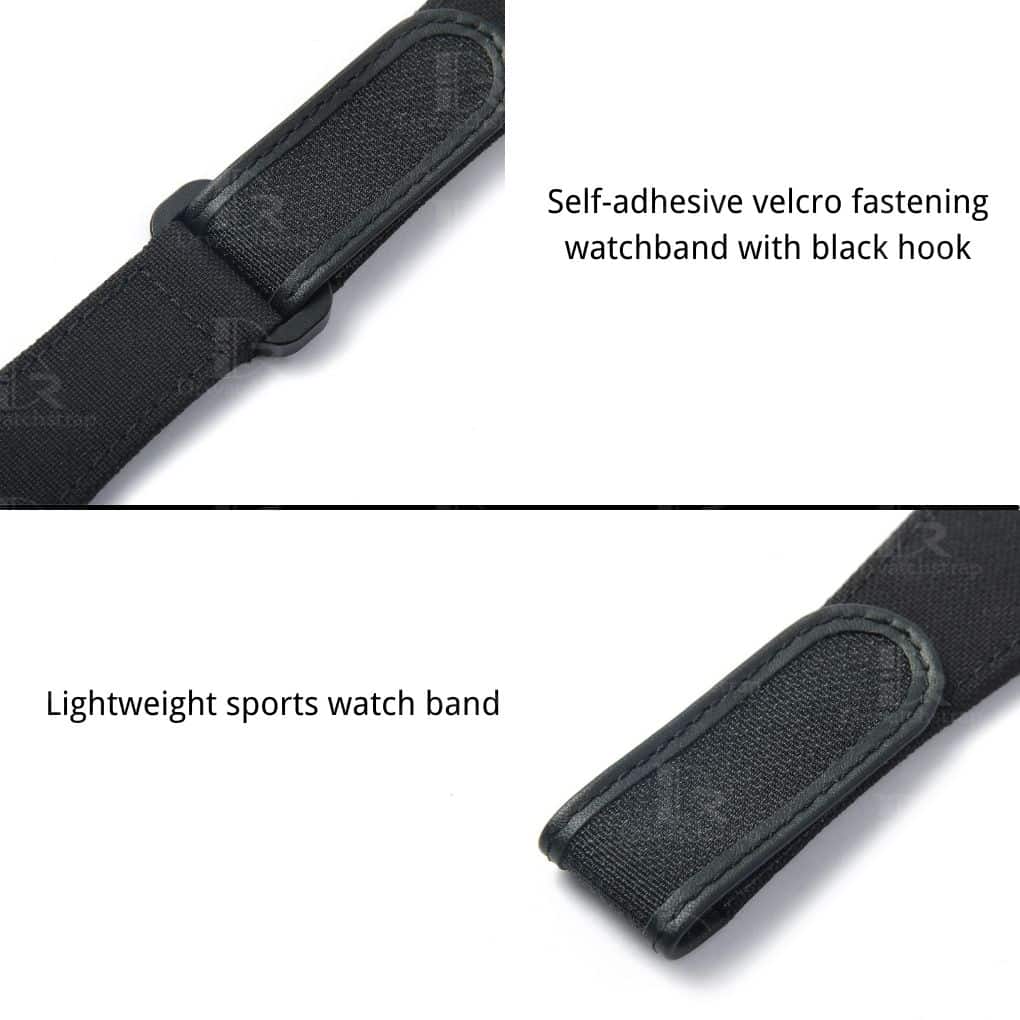 Velcro watch band with buckle hook and loop strap canvas