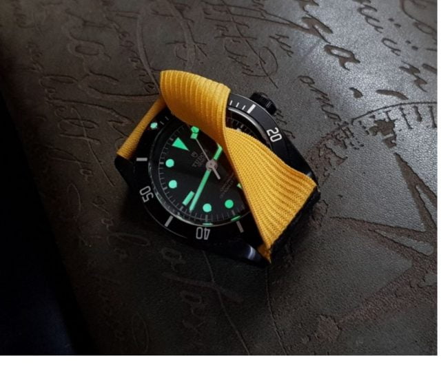 20mm elastic watch strap yellow nylon canvas band for Tudor Rolex Patek Philippe (7)
