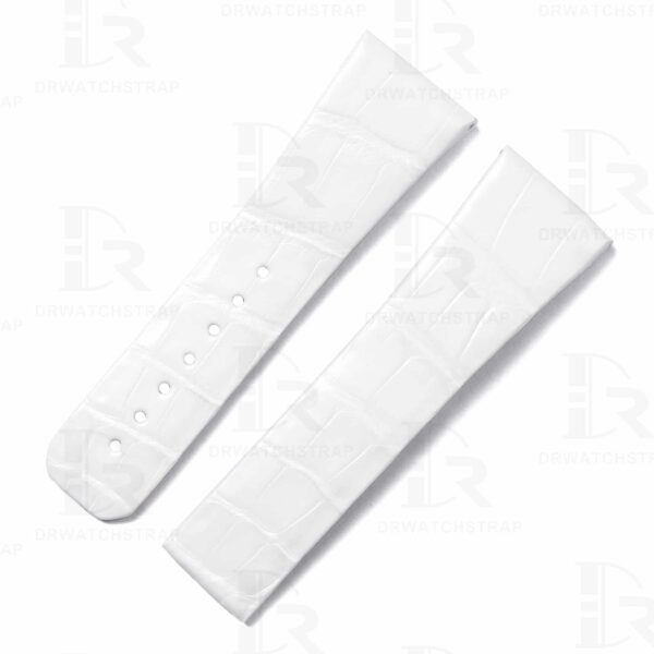 Buy custom Omega Constellation Replacement Alligator leather watch strap white alligator 23mm custom watchband