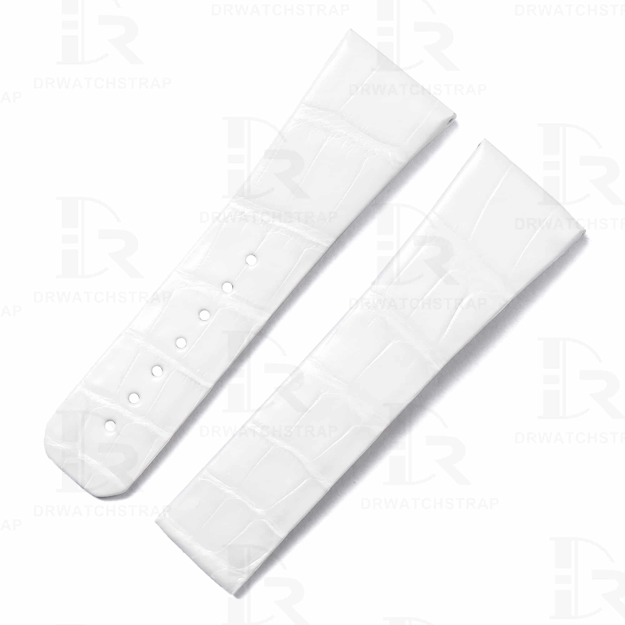 Buy custom Omega Constellation Replacement Alligator leather watch strap white alligator 23mm custom watchband
