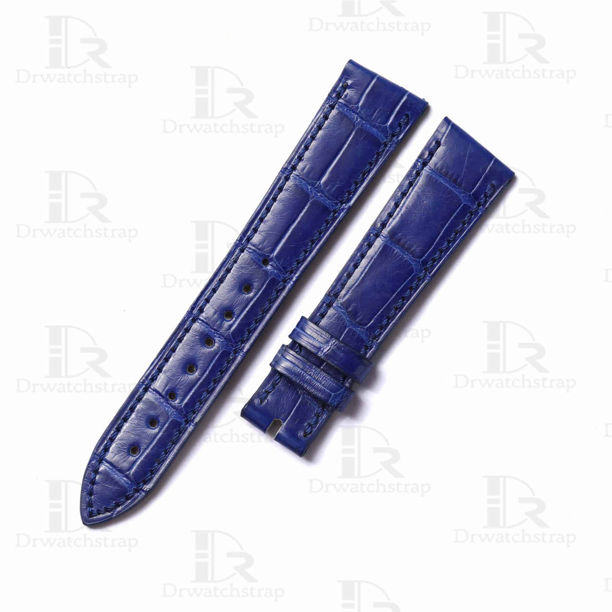 Buy custom Vacheron Constantin 1972 Asymmetric Blue leather watchband 14mm 17mm replacement for sale