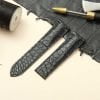 The best quality genuine custom handmade American Alligator leather black strap and watch band round-scale replacement for Cartier Tank & Ronde Solo mans and women's luxury watches - 100% Customized bespoke crocodile leather straps & watch bands from DR Watchstrap at a low price