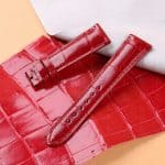 Custom handmade red crocodile leather strap for Zenith ELITE STAR watch band (6)