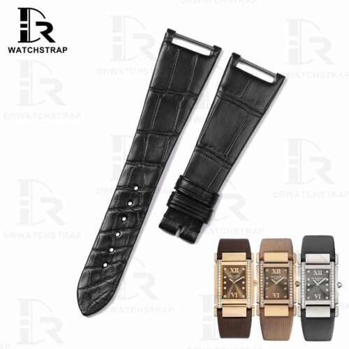 Custom leather strap fit for Patek Philippe Twenty-4 4910 4920 Black alligator watch band – handcradted (1)