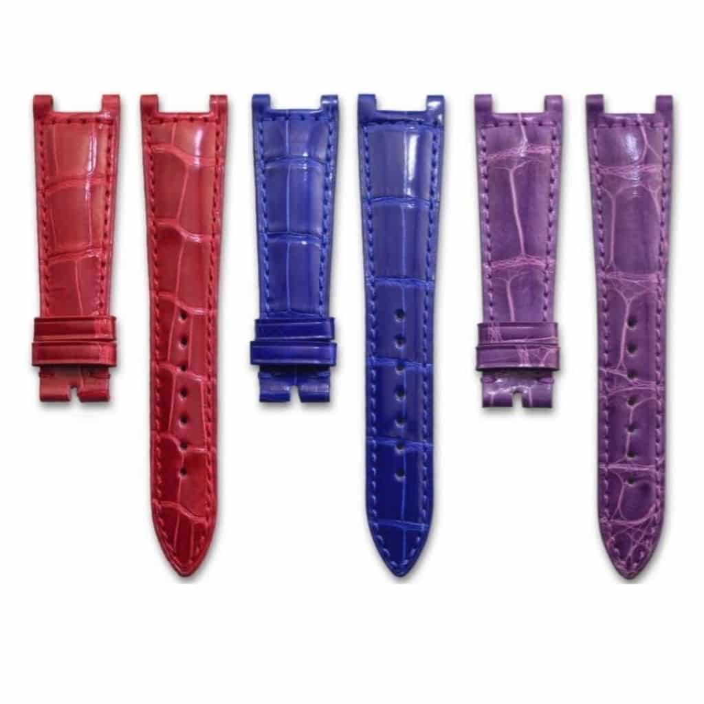 Franck Muler Double Mystery blue red purple leather strap alligator watch band replacement - Customized
