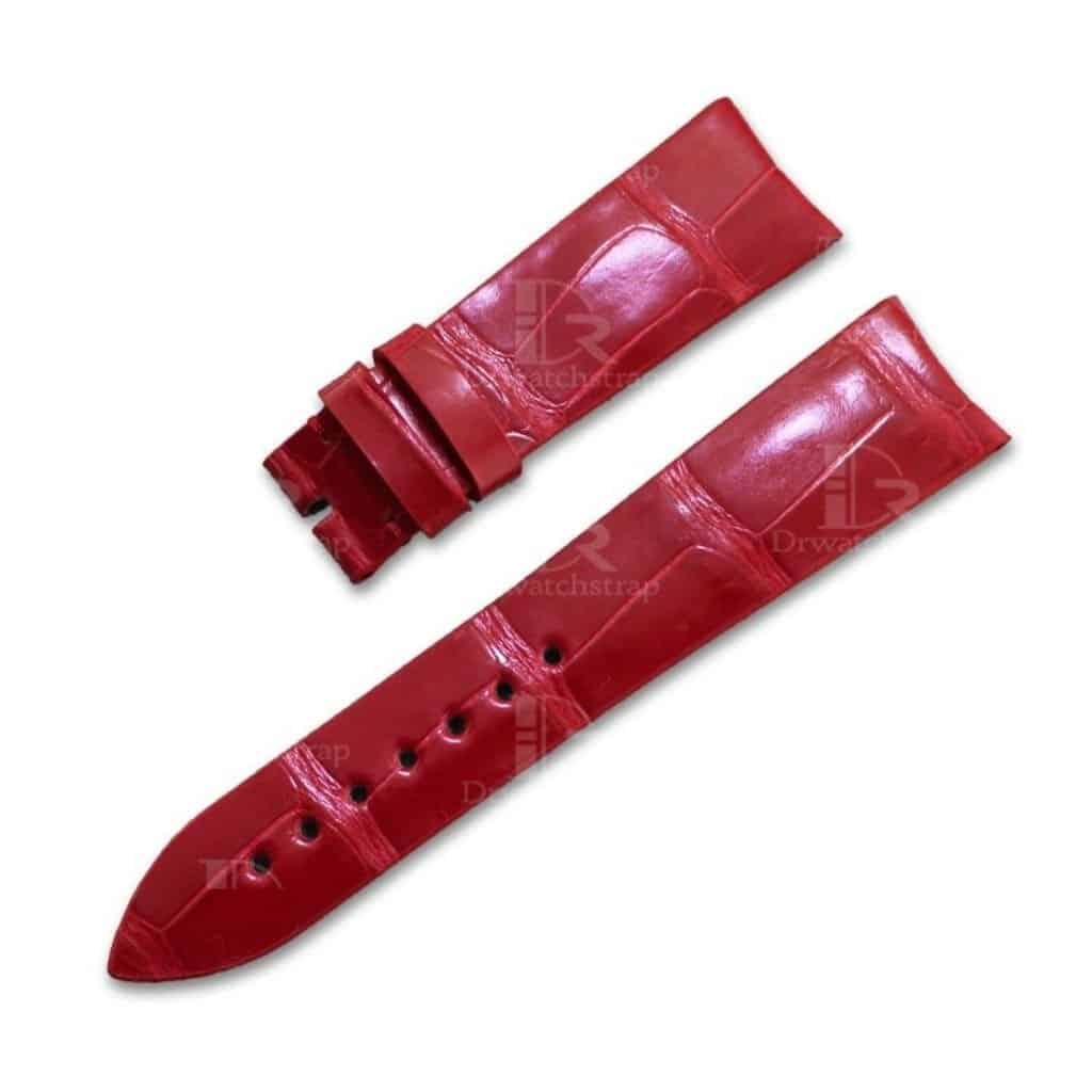 Red allgator leather material