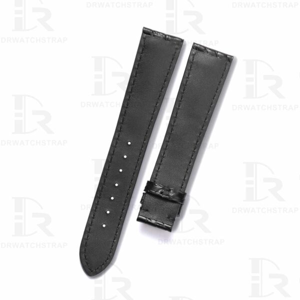 Glashutte Senator Alligator leather strap black round scale watch band Handmade watchbands for sale (2)