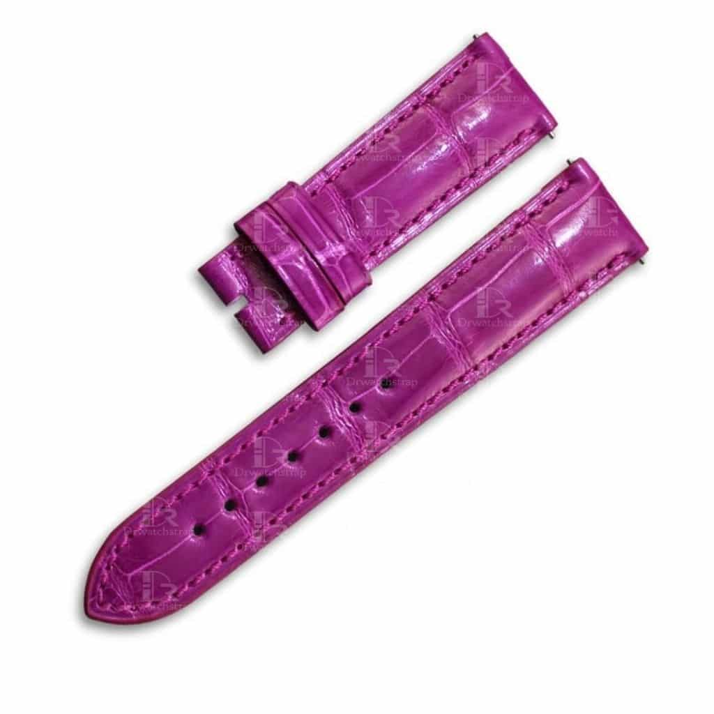Handmade Replacement Strap for Franck Muller Casablanca 8880 purple Alligator leather strap