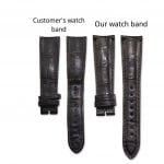 Handmade calfskin orange leather replacement watchbands for Patek Philippe Ellipse straps