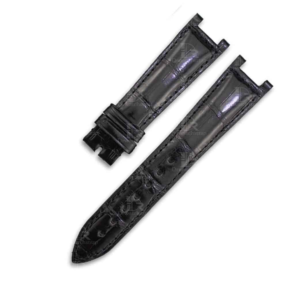OEM leather strap for Franck Muller Double Mystery black alligator replacement watch band