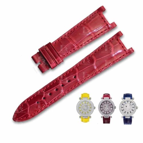 OEM leather strap for Franck Muller Double Mystery red alligator replacement watch band (1) Custom strap replacement for Franck Muller Double Mystery red alligator watch band -handcrafted