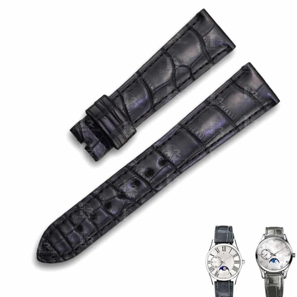 OEM leather strap for Zenith ELITE STAR black alligator replacement watch band - Customized