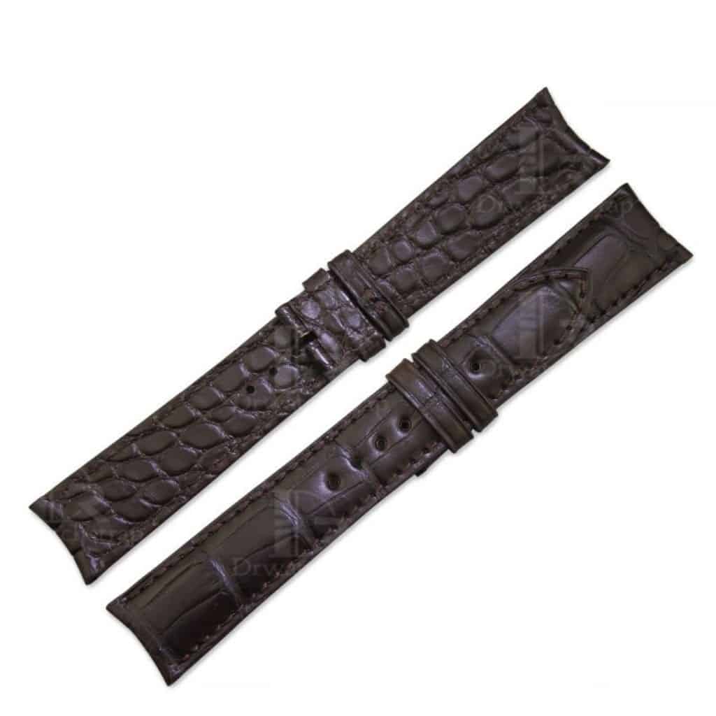 Custom Vacheron Constantin Melta 81180 Crocodile leather strap black brown alligator watch band