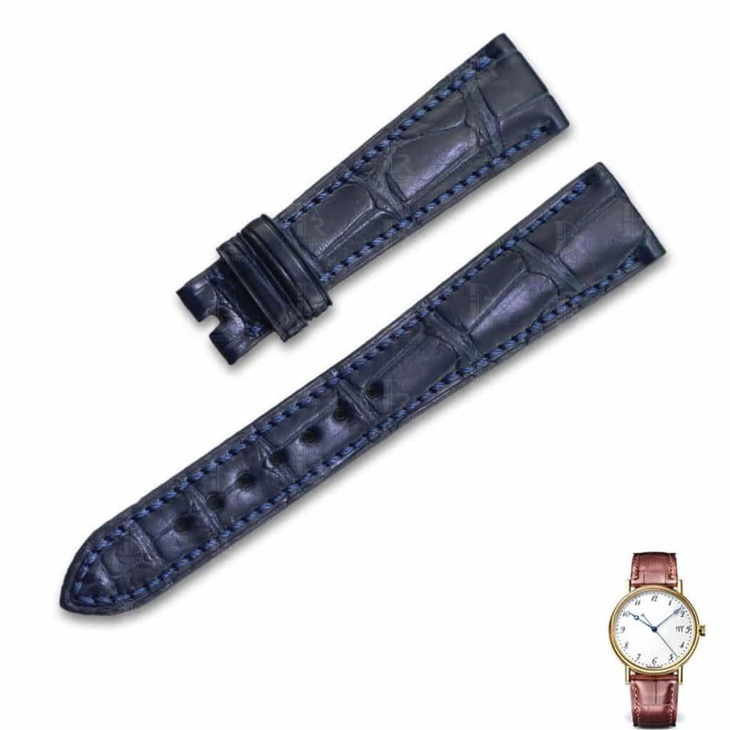 handcrafted crocodile watch band for breguet tradition blue leather strap bands