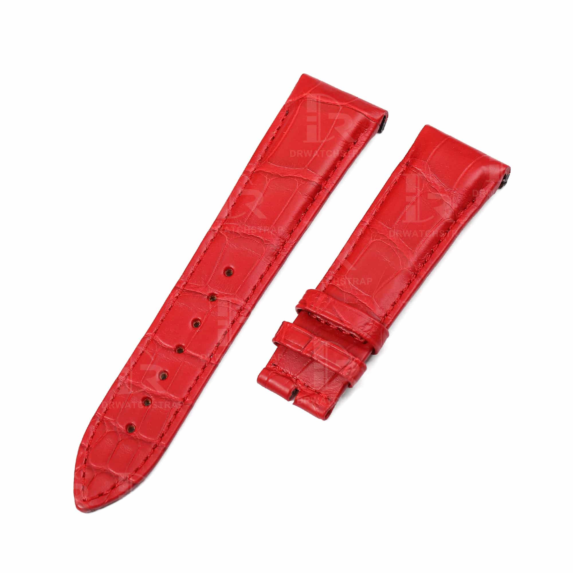 Buy custom Jaeger Lecoultre Reverso Red leather watchbands 22mm handmade for sale (1)
