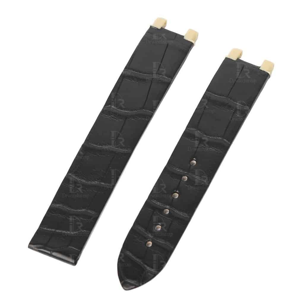 Buy replacement black alligator leather strap fit for Omega De Ville Ladymatic watch