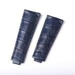 Genuine dark blue alligator leather watch strap replacement
