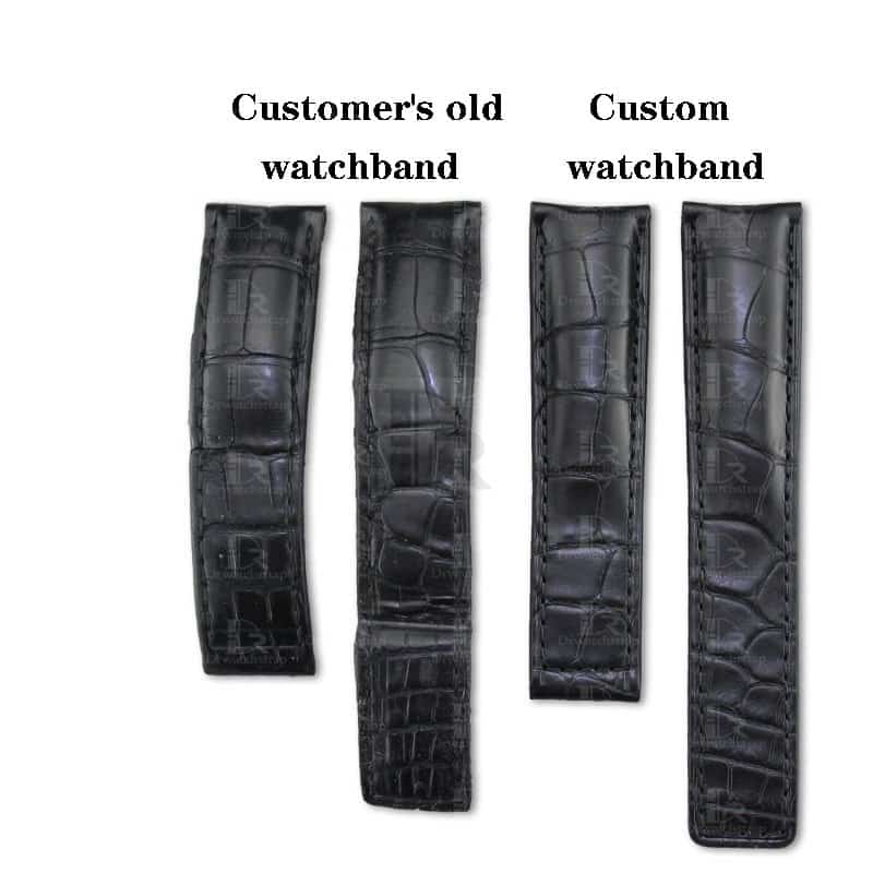 Custom alligator leather watch band for Tag Heuer Monaco Carrera Heritage strap