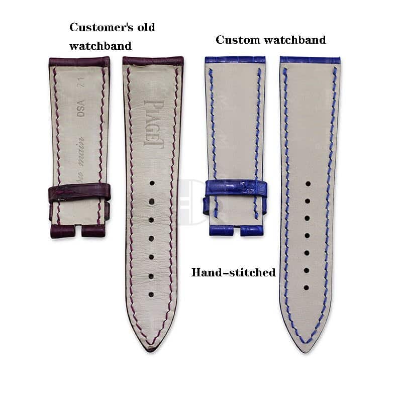 Custom handmade alligator leather watch band for PIAGET Black Tie ALTIPLANO strap