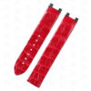 Custom Red Alligator leather watch band Replacement for Omega deville