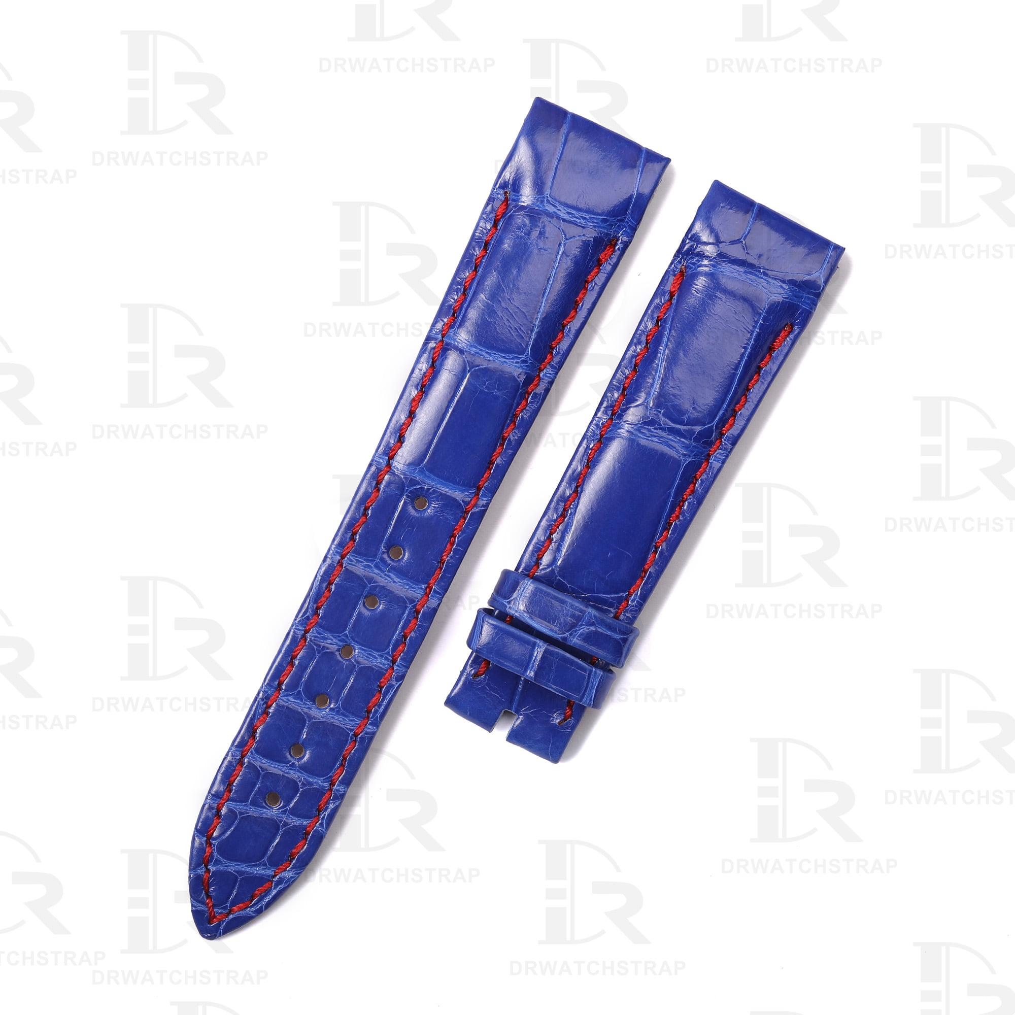 Replacement Aftermarket Blue leather watch band for Franck Muller Conquistador 8006 SC strap (2)