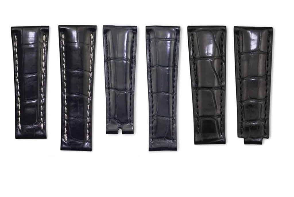 Double Side Handmade Black Leather Crocodile Multi-Card Long