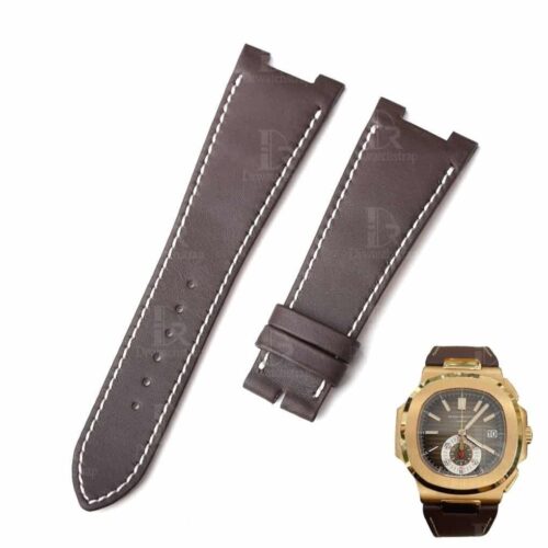 Custom brown calfskin leather watch strap for Patek Philippe Nautilus band Custom brown calfskin leather watch strap for Patek Philippe Nautilus band