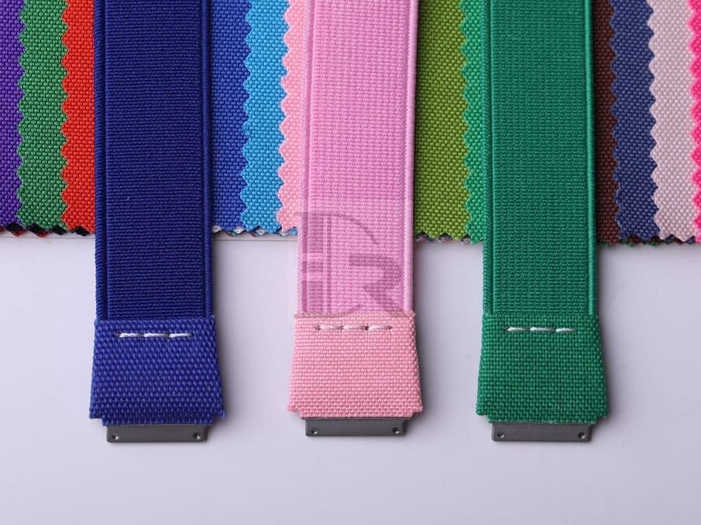 Custom handmade Pink green blue Elastic watch band for Richard Mille strap