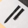 Custom handmade black round-scale replacement leather watchband for Chopard Happy Diamond straps