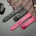 Custom replacement Black Canvas nylon watch band red stitching for Patek Philippe Annual Calendar Chronograph (1)