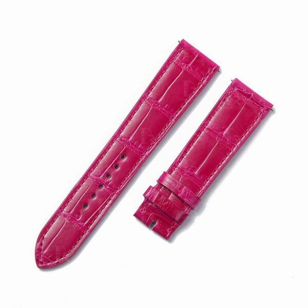 Black pink Alligator leather watch band Patek Philippe Calatrava 5116 5119 5120 5296 strap (3)