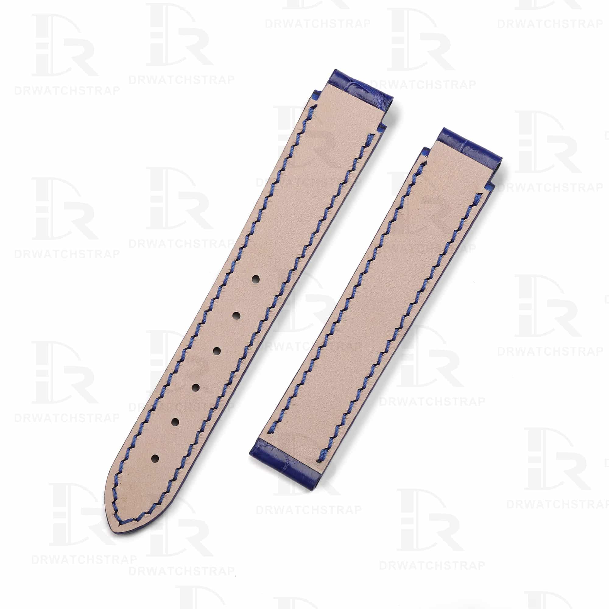 Buy Custom Chopard La Strada diamond Blue Alligator leather strap low price watch band (2)