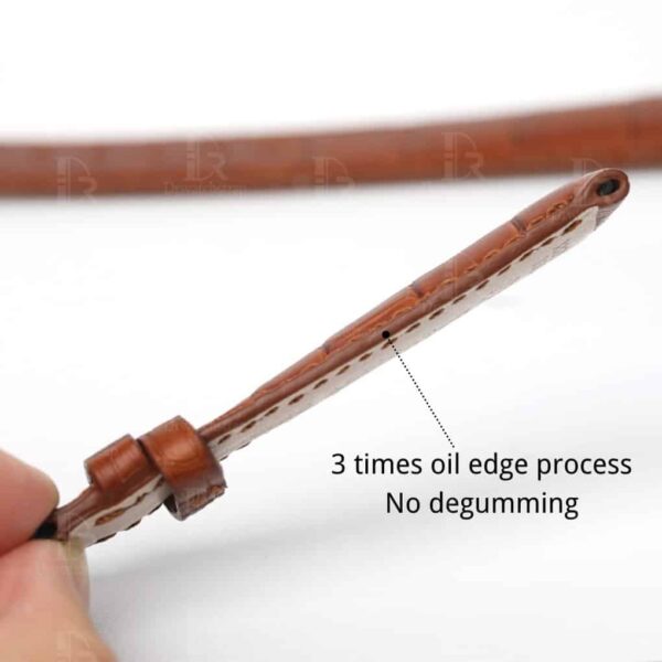 Custom High-end best quality Belly-scale alligator crocodile brown curved end leather watch band and watch strap replacement for Rolex Cellini Moonphase 20mm watches - Shop Rolex leather watch straps online at a low price