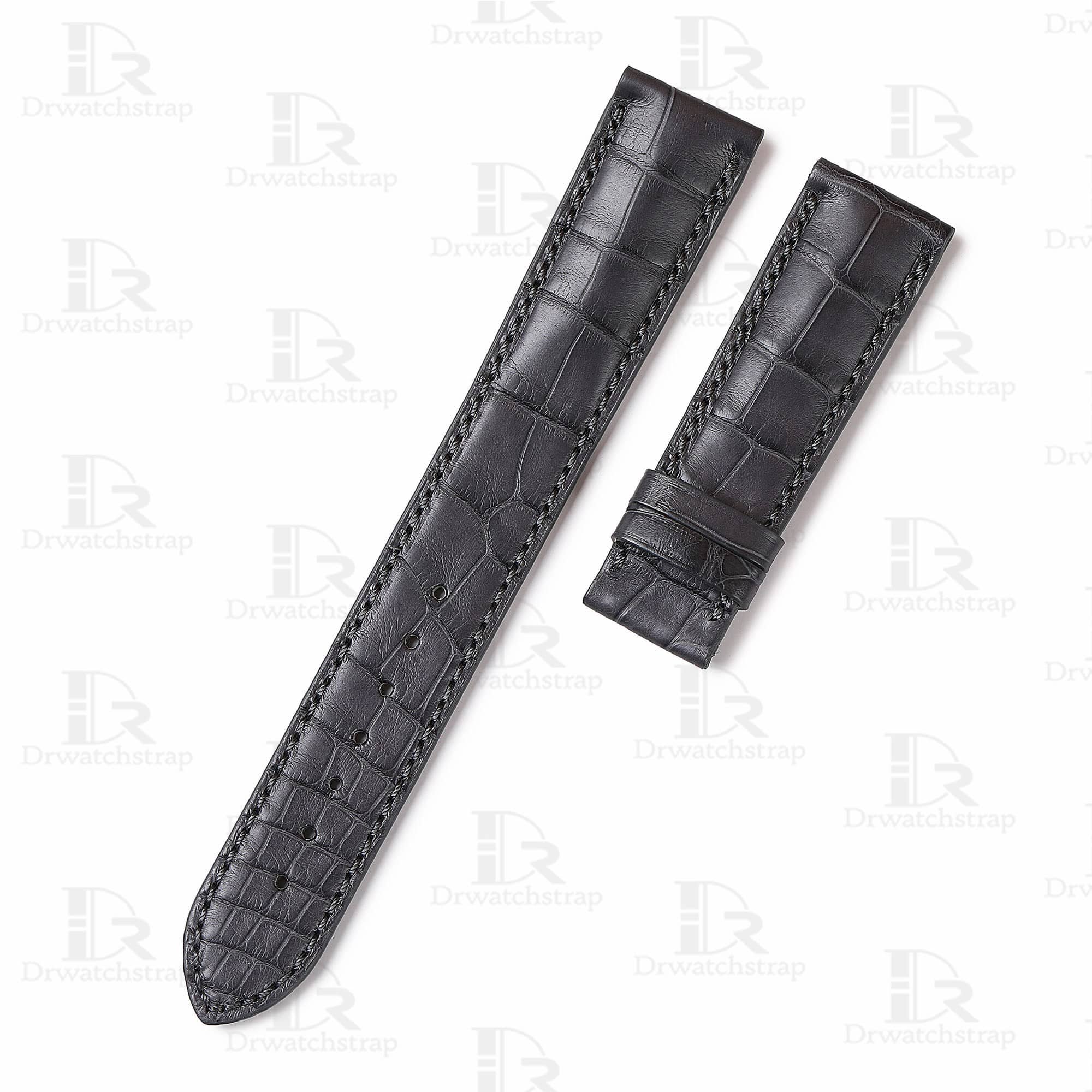 Buy Custom grey Alligator leather watch strap for Grand Seiko band replacement watchband for sale