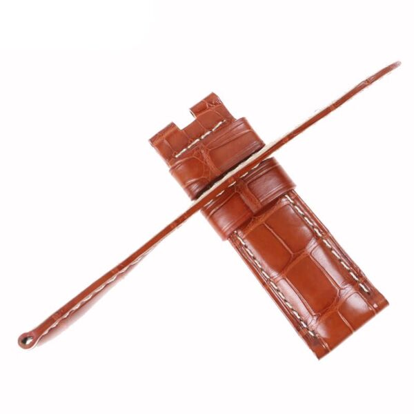 Genuine American Alligator Belly-scale Brown leather watch straps and watch bands 22mm 24mm 26mm replacement for Panerai Luminor Due, Radionir luxury watches from DR Watchstrap for sale at a low price - Shop the high-end quality crocodile strap and watch band