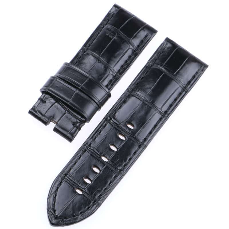 Genuine American Alligator Belly-scale Black leather watch straps and watch bands 22mm 24mm 26mm replacement for Panerai Luminor Due, Radionir luxury watches from DR Watchstrap for sale at a low price - Shop the high-end quality crocodile strap and watch band