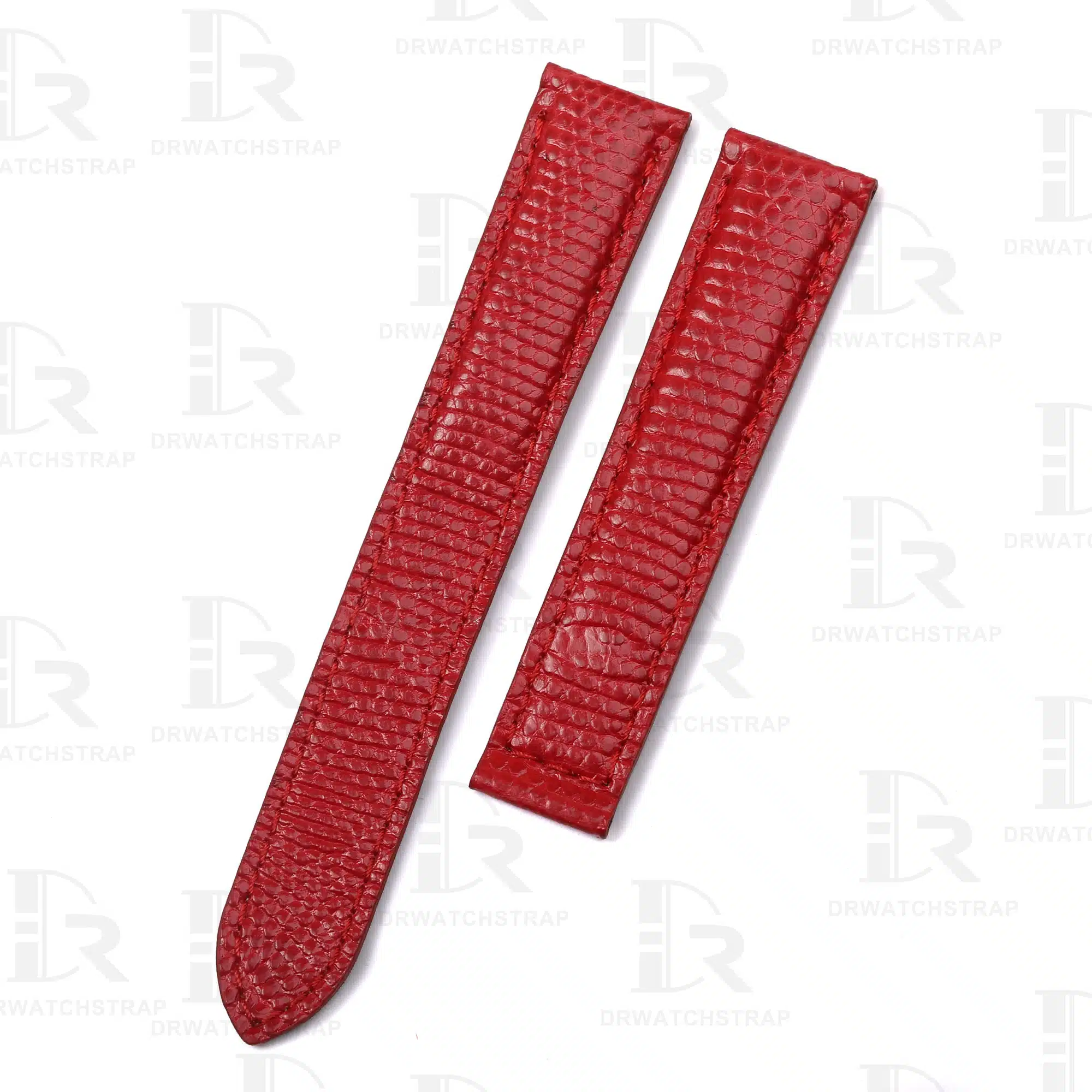 Custom high-quality lizard Red leather watch strap replacement Single type for Cartier Tank & Ronde Solo watch