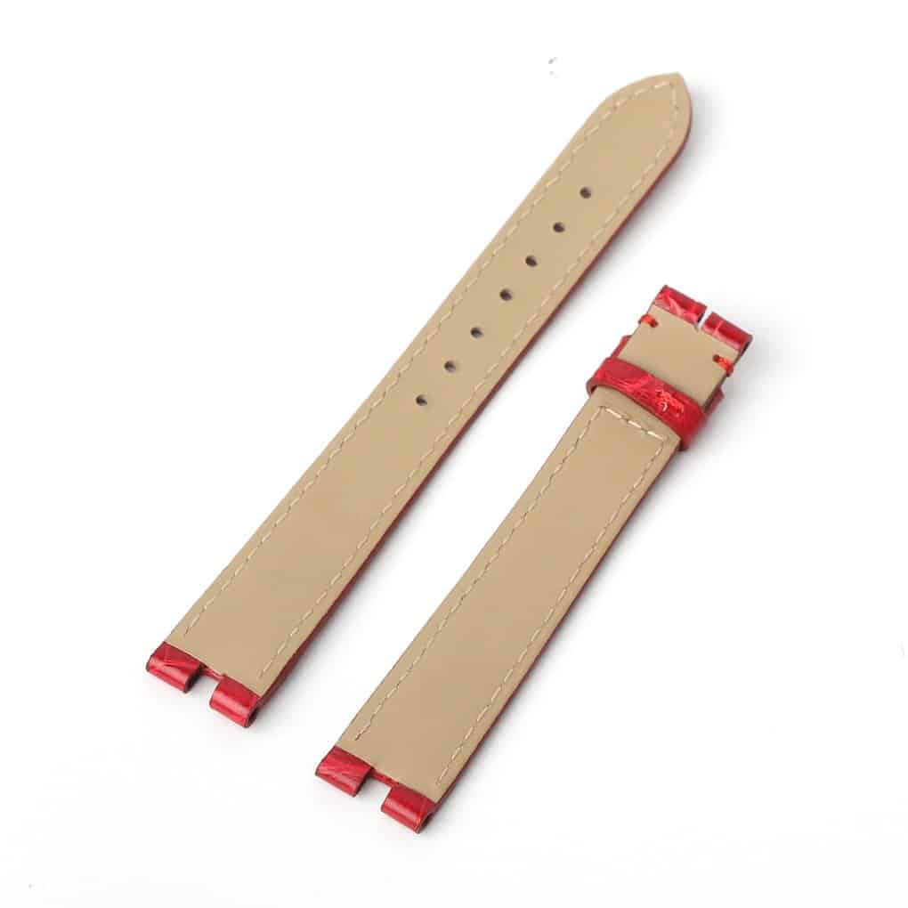 Genuine custom best quality American Alligator Red Belly-scale custom leather Cartier straps and watch bands replacement for Cartier Baignoire mans and ladies watches from DR Watchstrap online - Shp the Grade A crocodile watch strap and watch band at a low price