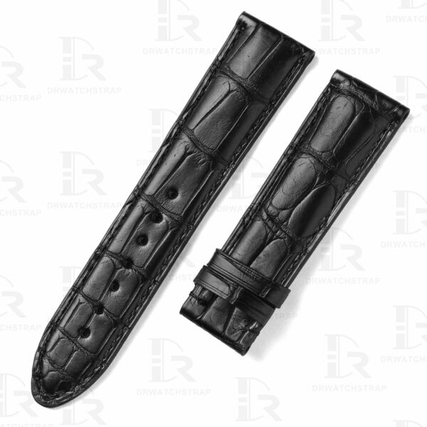 Handmade black alligator leather Montblanc watch strap