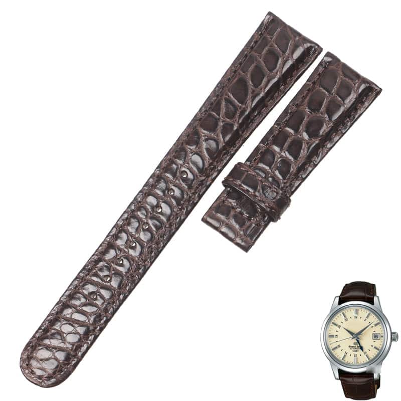 Custom replacement crocodile watch strap for Grand Seiko watchband