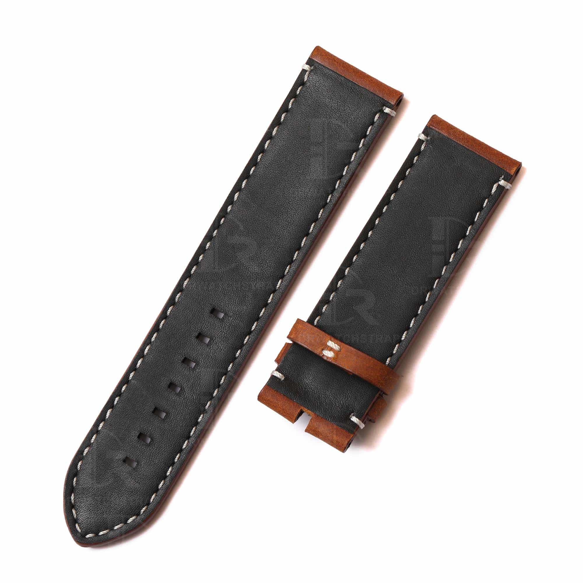 Custom brown vintage suede replacement Tudor leather watch band and strap for Tudor Black Bay 58 41 Bronze