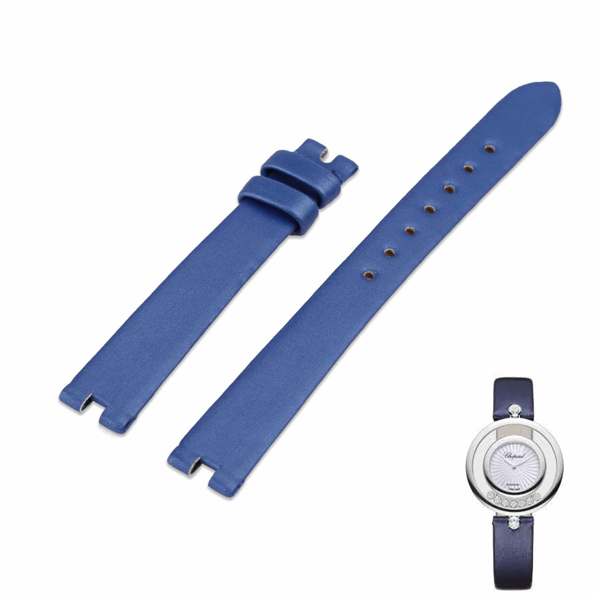 Replacement Blue Satin silk strap for Chopard Happy Diamonds ladies watch band