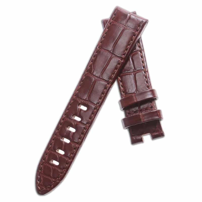 Custom replacement brown alligator leather strap for Montblanc TimeWalker watch band