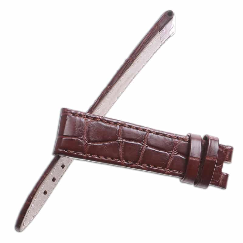 Custom replacement brown alligator leather strap for Mont Blanc TimeWalker watch band