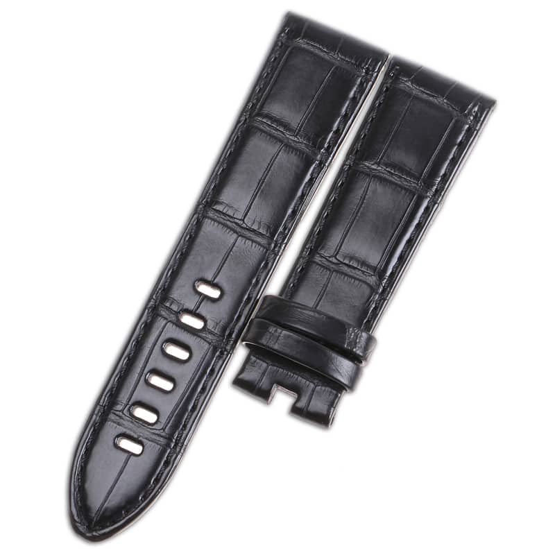 Custom replacement black alligator leather strap for Mont Blanc TimeWalker watch band