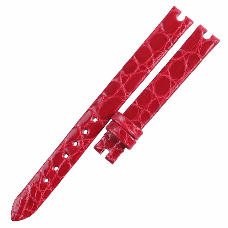 Replacement--red-round-scale-alligator-strap-for-Chopard-Happy-Diamonds-ladies-watch-band