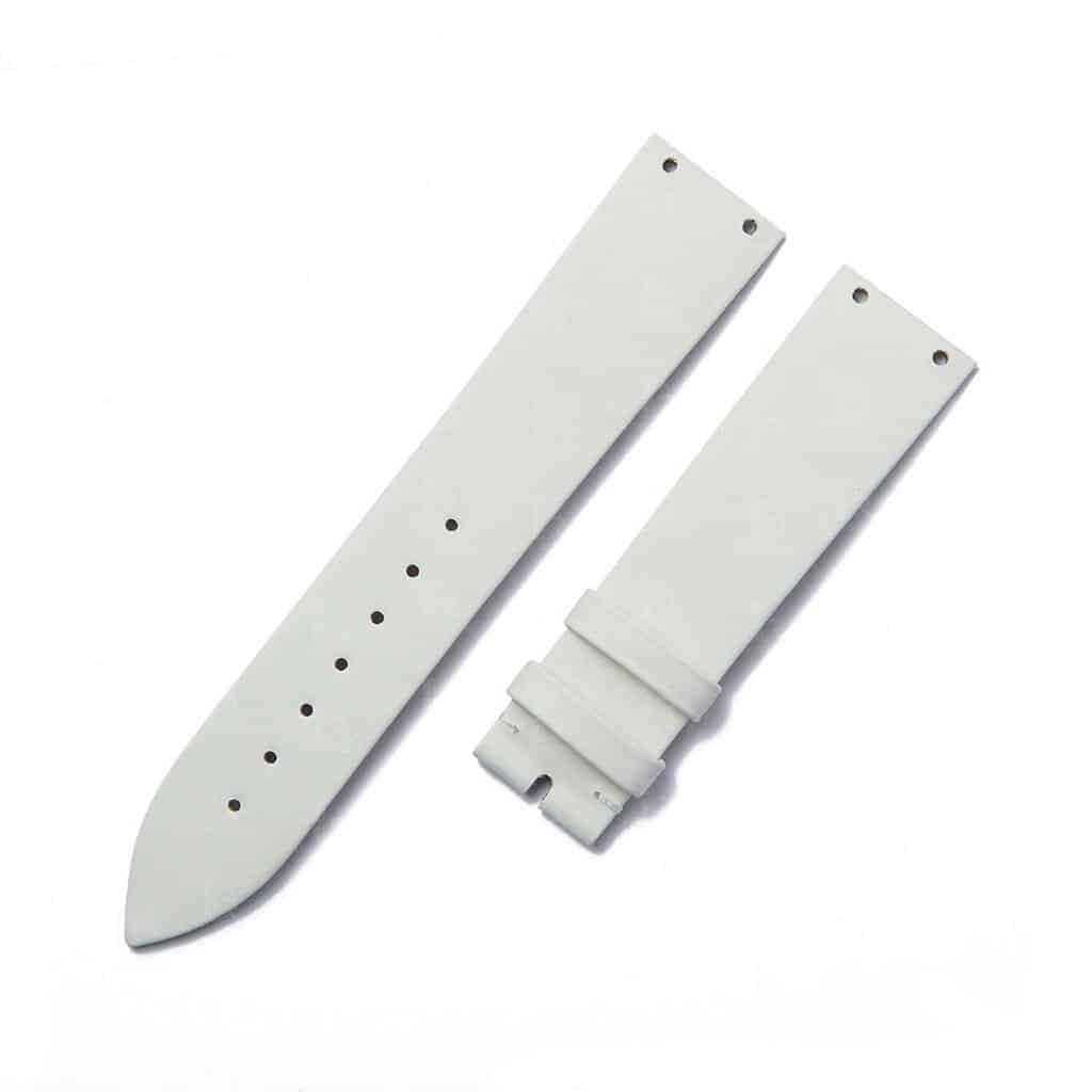 White Satin replacement leather watch strap with 2 holes for Piaget Limelight Magic hour