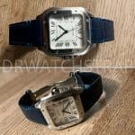 Custom black velcro strap for Cartier Santos de Large watch band for sale (1)
