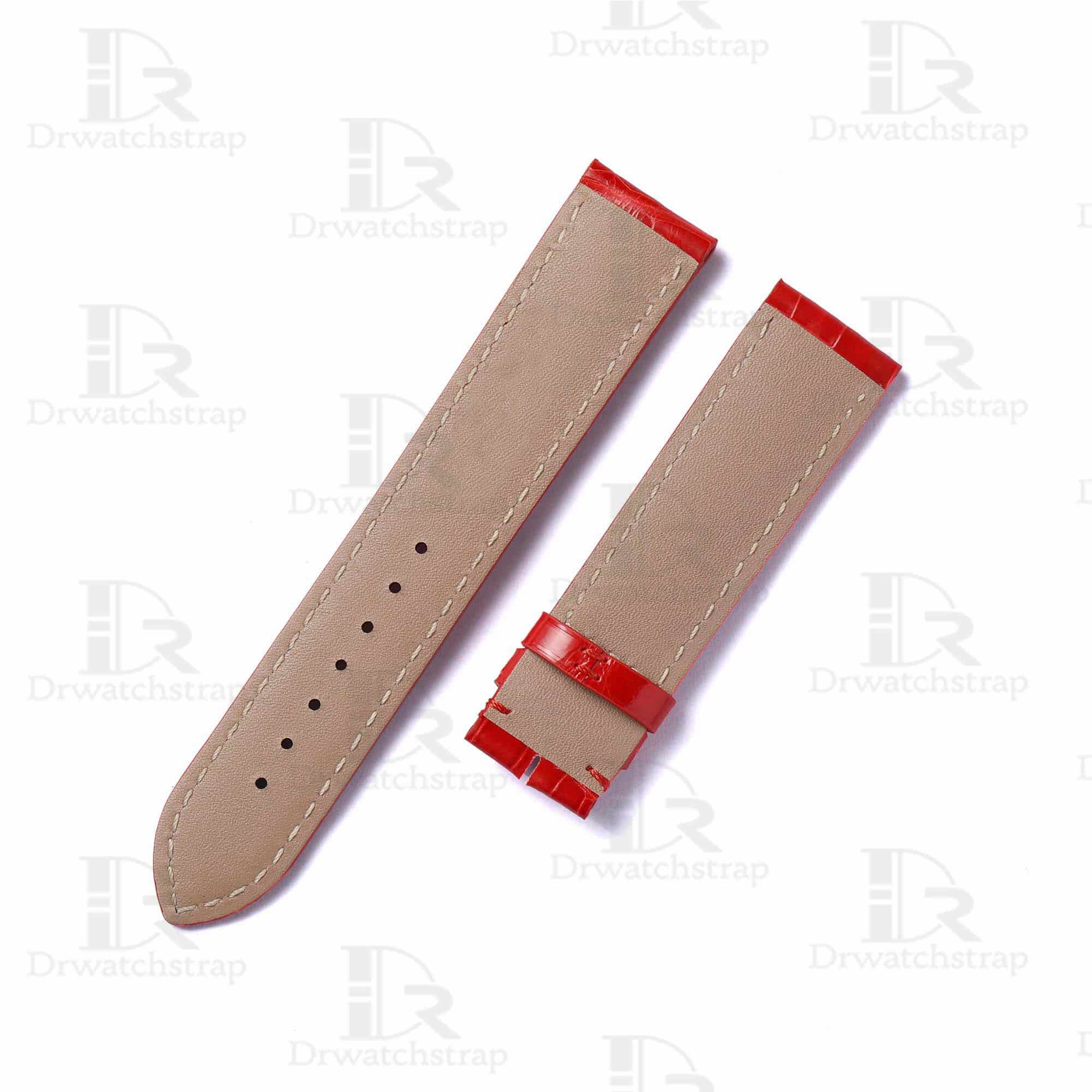 Buy custom Maurice Lacroix Les Classiques Red leather strap 19mm 20mm 21mm 22mm 24mm bands replacement for sale (2)